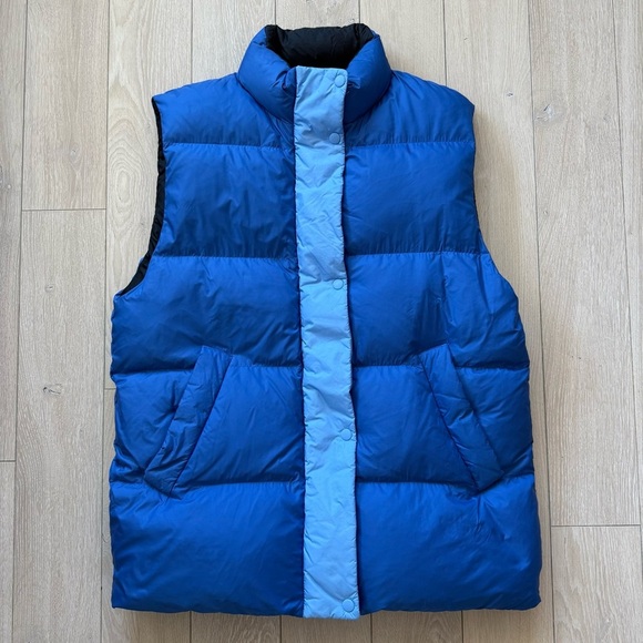 Marni x Uniqlo Oversized Lightweight Down Puffer Vest Unisex Small Blue - Picture 2 of 12